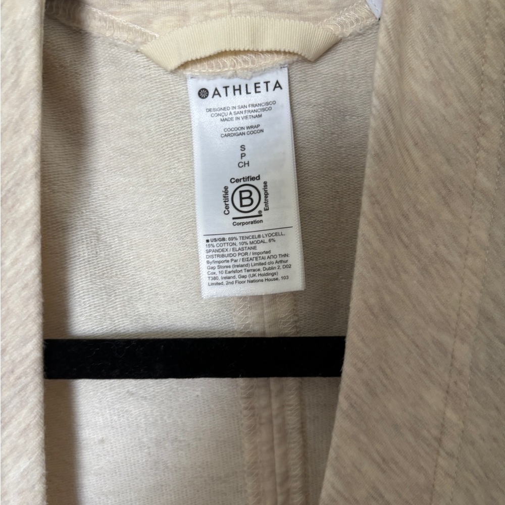 Athleta Cozy Open-Front Cocoon Wrap- Light Beige - Picture 2 of 3